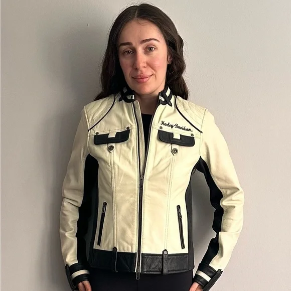 Harley Davidson jacket. X-small. 100% genuine goatskin leather. - Picture 3 of 4